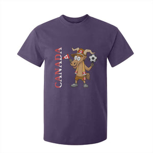 Proud Canada Soccer Moose T Shirt For Kid Canadian Football Fan TS12 Purple Print Your Wear
