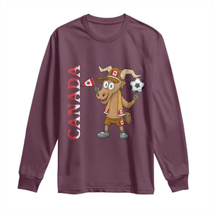 Proud Canada Soccer Moose Long Sleeve Shirt Canadian Football Fan TS12 Maroon Print Your Wear