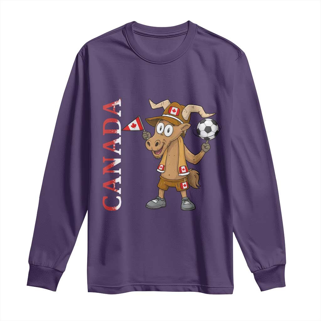 Proud Canada Soccer Moose Long Sleeve Shirt Canadian Football Fan TS12 Purple Print Your Wear