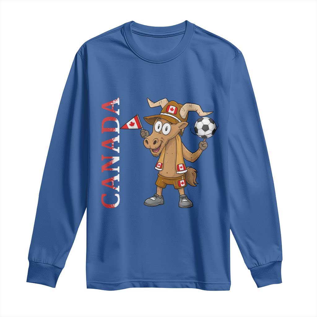 Proud Canada Soccer Moose Long Sleeve Shirt Canadian Football Fan TS12 Royal Blue Print Your Wear