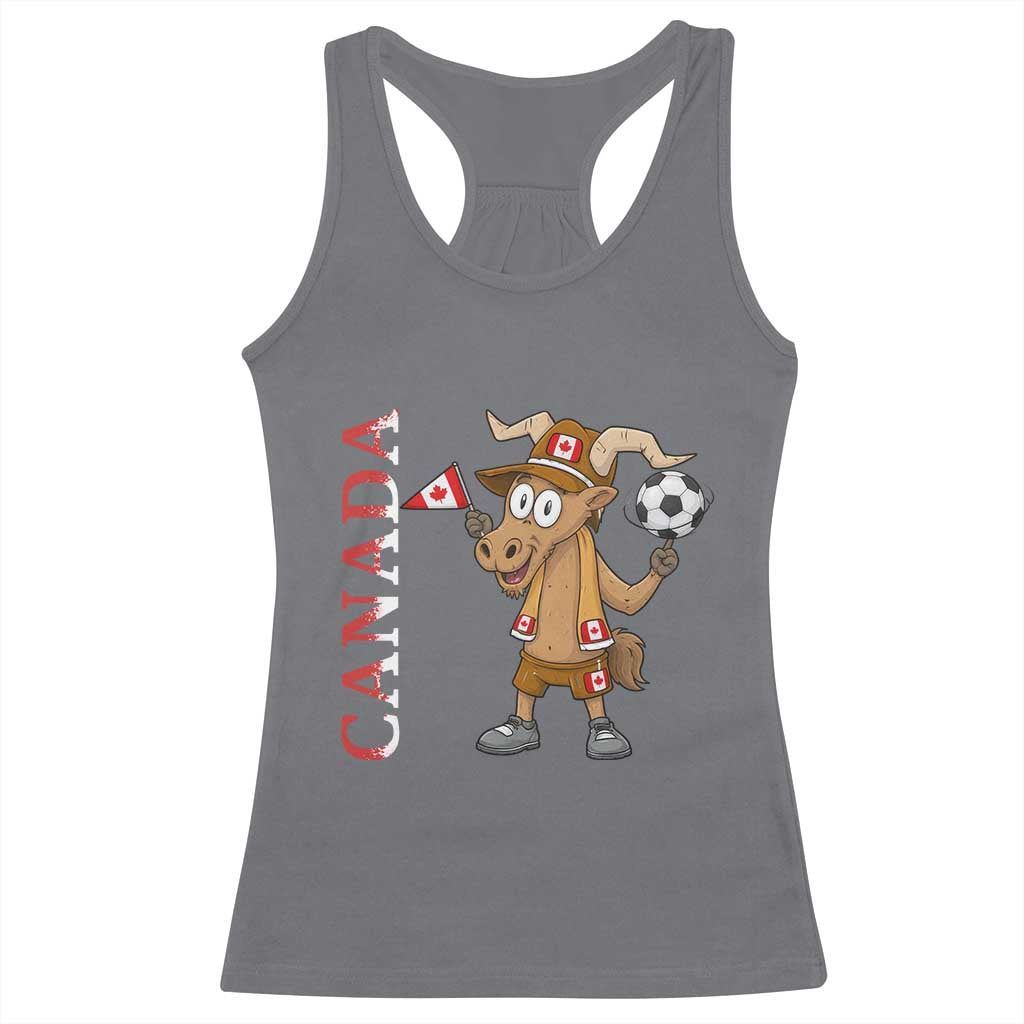 Proud Canada Soccer Moose Racerback Tank Top Canadian Football Fan TS12 Charcoal Print Your Wear