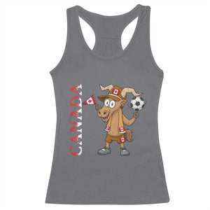 Proud Canada Soccer Moose Racerback Tank Top Canadian Football Fan TS12 Charcoal Print Your Wear