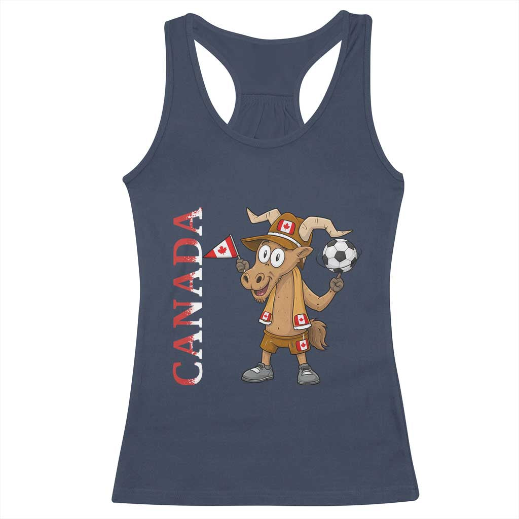 Proud Canada Soccer Moose Racerback Tank Top Canadian Football Fan TS12 Navy Print Your Wear