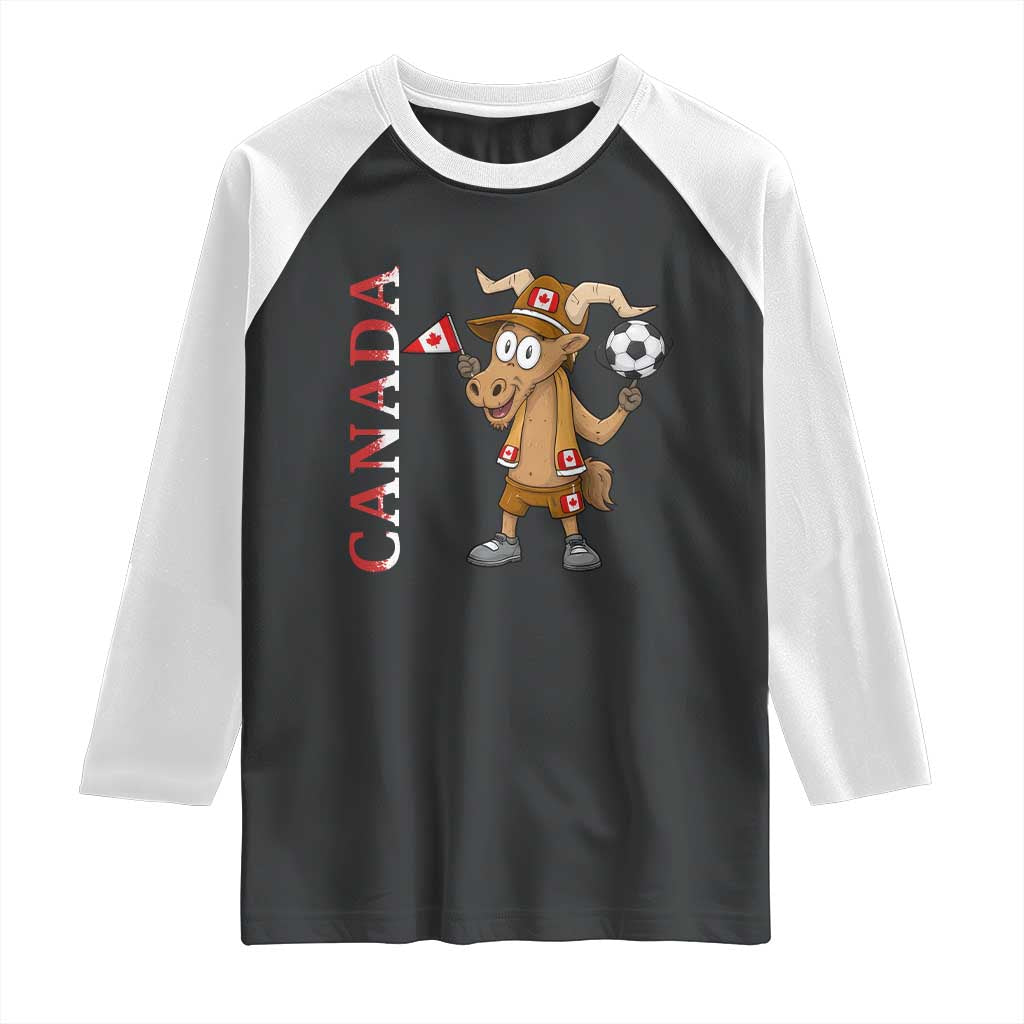 Proud Canada Soccer Moose Raglan Shirt Canadian Football Fan TS12 Black White Print Your Wear
