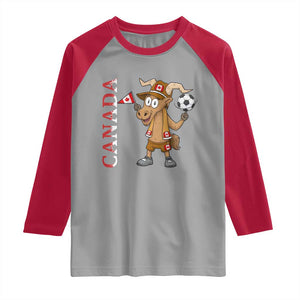 Proud Canada Soccer Moose Raglan Shirt Canadian Football Fan TS12 Sport Gray Red Print Your Wear