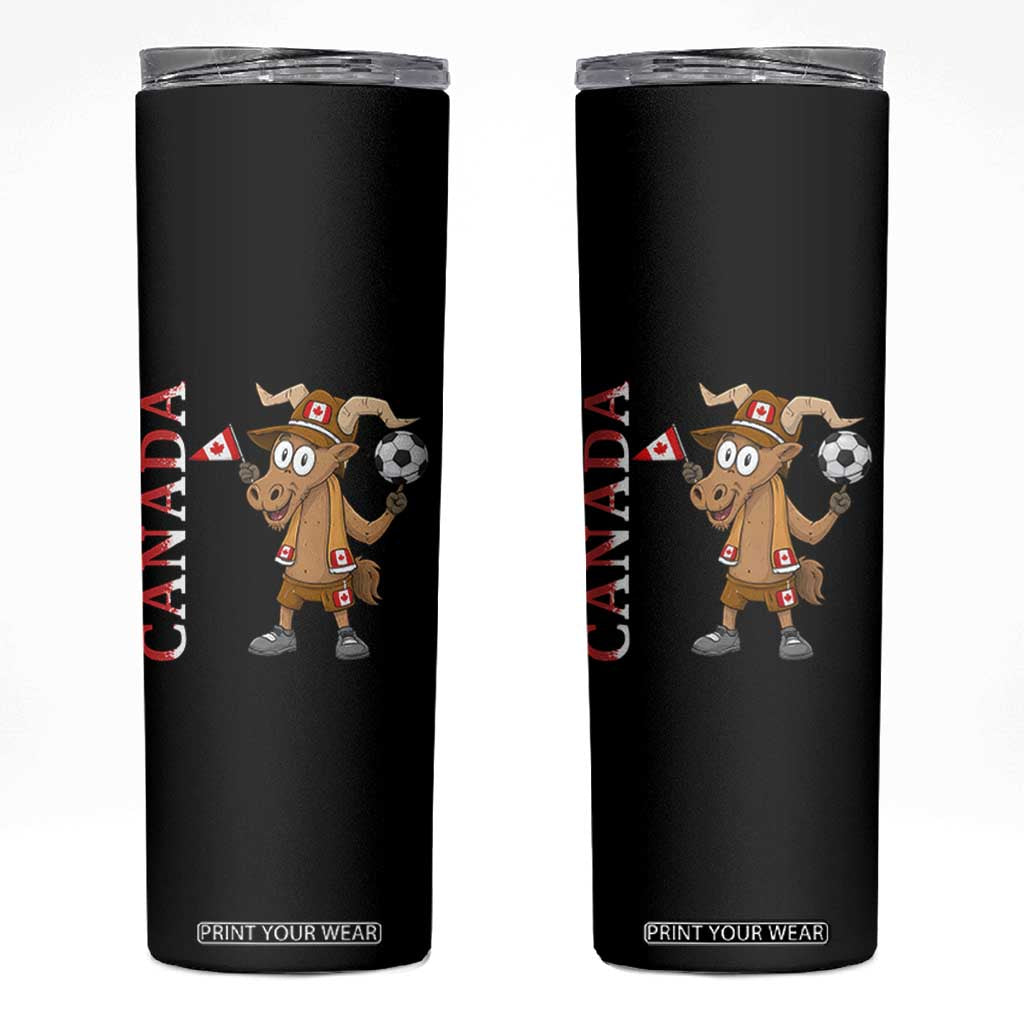 Proud Canada Soccer Moose Skinny Tumbler Canadian Football Fan TS12 Black Print Your Wear