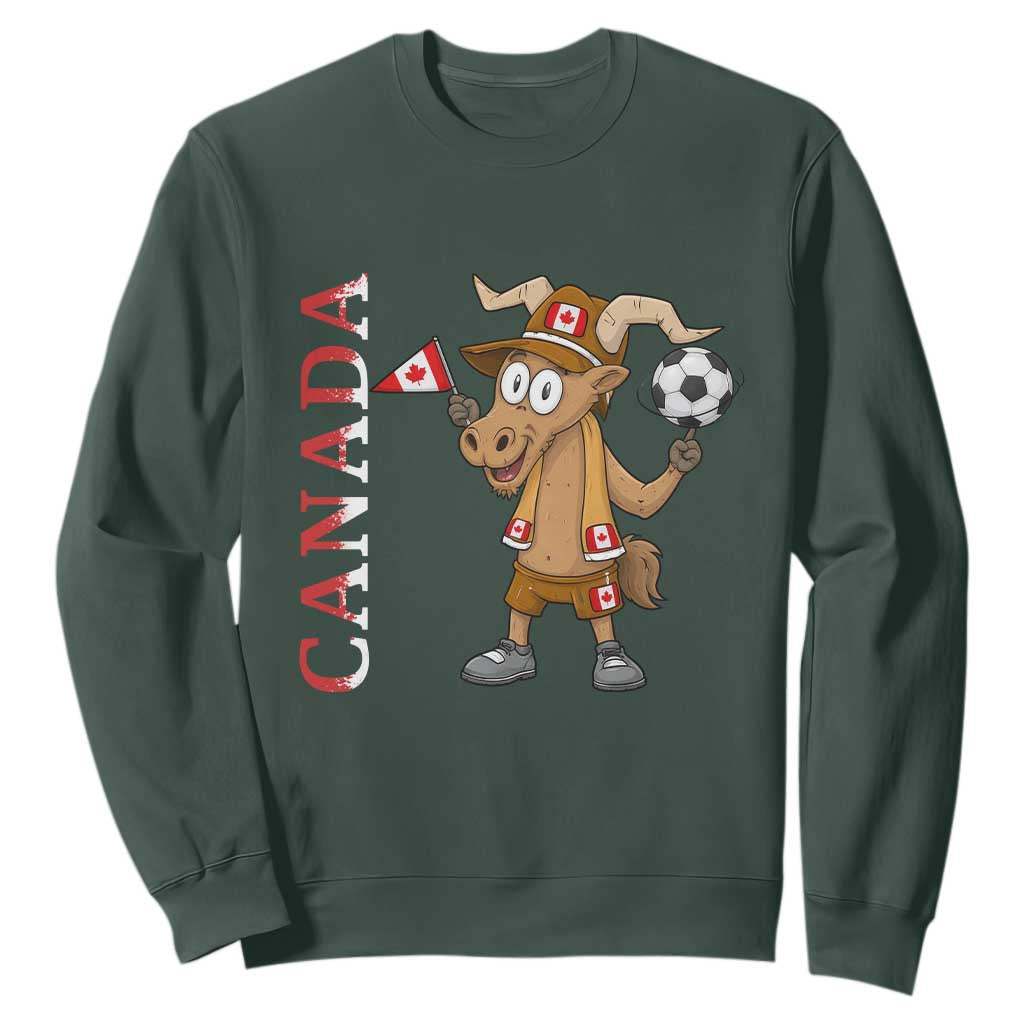 Proud Canada Soccer Moose Sweatshirt Canadian Football Fan TS12 Dark Forest Green Print Your Wear