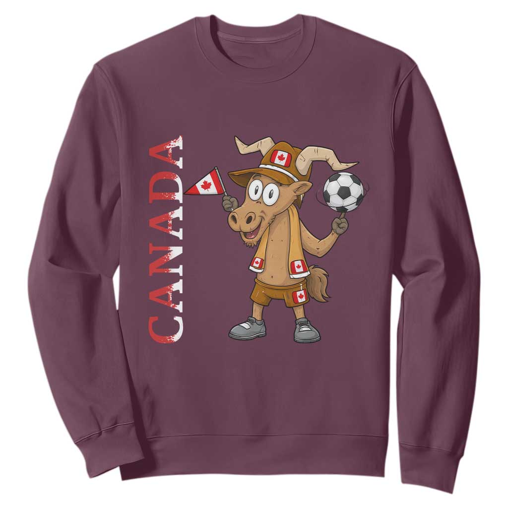 Proud Canada Soccer Moose Sweatshirt Canadian Football Fan TS12 Maroon Print Your Wear