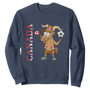 Proud Canada Soccer Moose Sweatshirt Canadian Football Fan TS12 Navy Print Your Wear