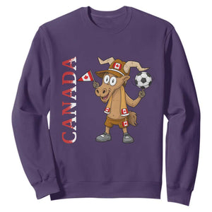 Proud Canada Soccer Moose Sweatshirt Canadian Football Fan TS12 Purple Print Your Wear