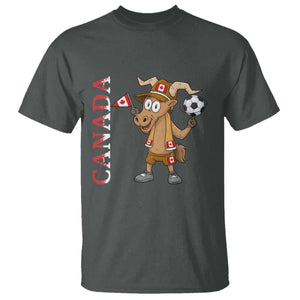 Proud Canada Soccer Moose T Shirt Canadian Football Fan TS12 Dark Heather Print Your Wear