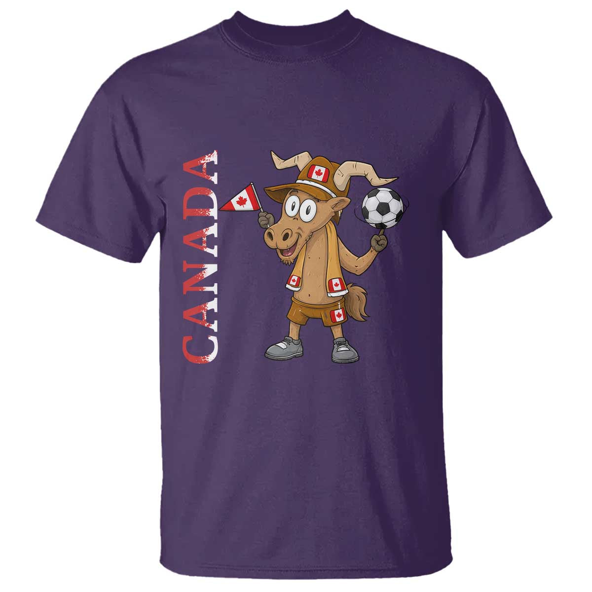Proud Canada Soccer Moose T Shirt Canadian Football Fan TS12 Purple Print Your Wear