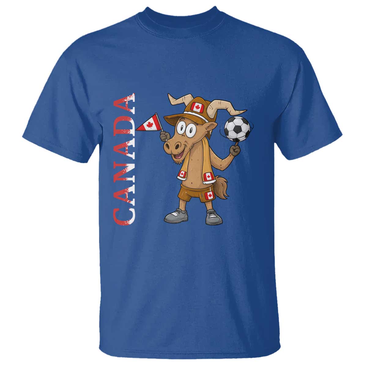 Proud Canada Soccer Moose T Shirt Canadian Football Fan TS12 Royal Blue Print Your Wear