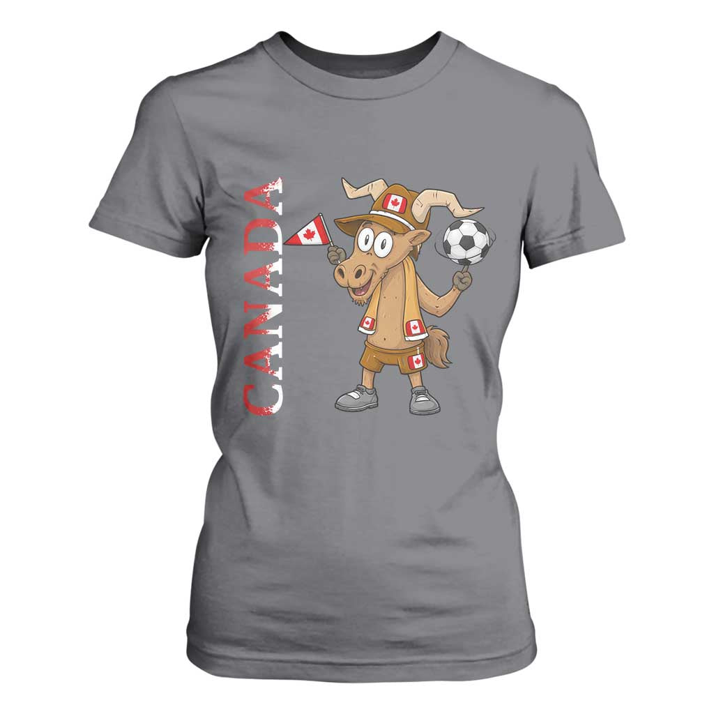Proud Canada Soccer Moose T Shirt For Women Canadian Football Fan TS12 Charcoal Print Your Wear
