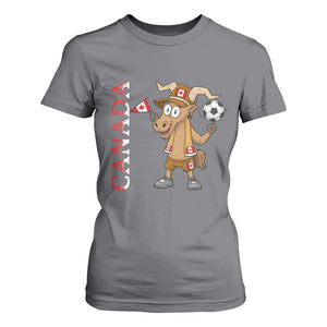 Proud Canada Soccer Moose T Shirt For Women Canadian Football Fan TS12 Charcoal Print Your Wear