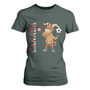 Proud Canada Soccer Moose T Shirt For Women Canadian Football Fan TS12 Dark Forest Green Print Your Wear