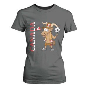 Proud Canada Soccer Moose T Shirt For Women Canadian Football Fan TS12 Dark Heather Print Your Wear