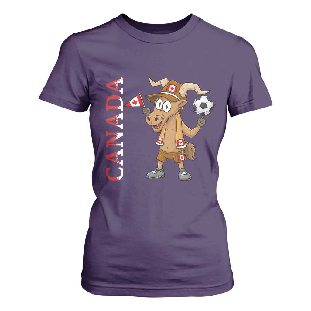 Proud Canada Soccer Moose T Shirt For Women Canadian Football Fan TS12 Purple Print Your Wear