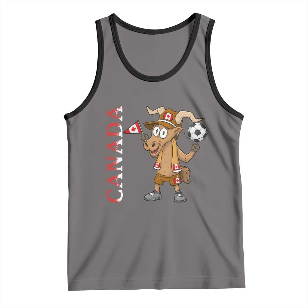 Proud Canada Soccer Moose Tank Top Canadian Football Fan TS12 Deep Heather Black Print Your Wear