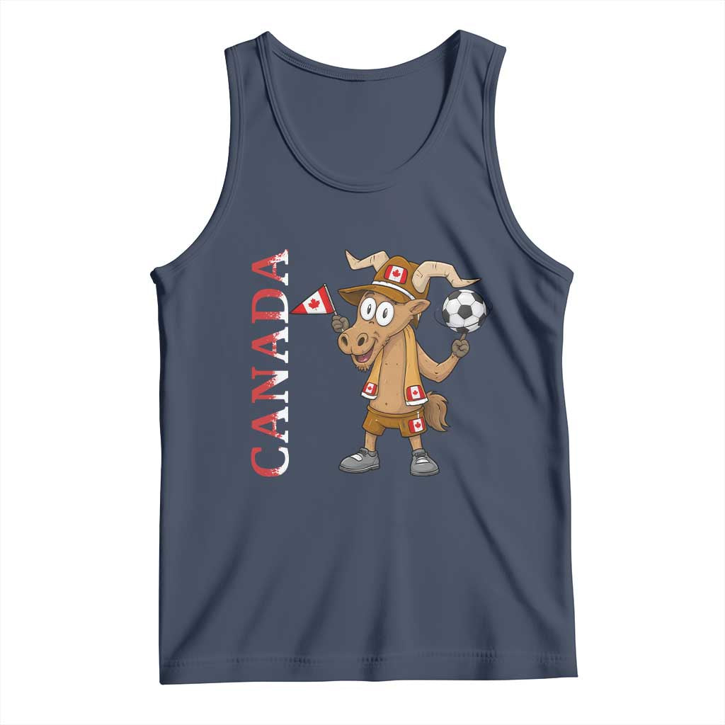 Proud Canada Soccer Moose Tank Top Canadian Football Fan TS12 Navy Print Your Wear