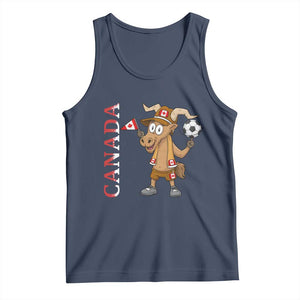 Proud Canada Soccer Moose Tank Top Canadian Football Fan TS12 Navy Print Your Wear