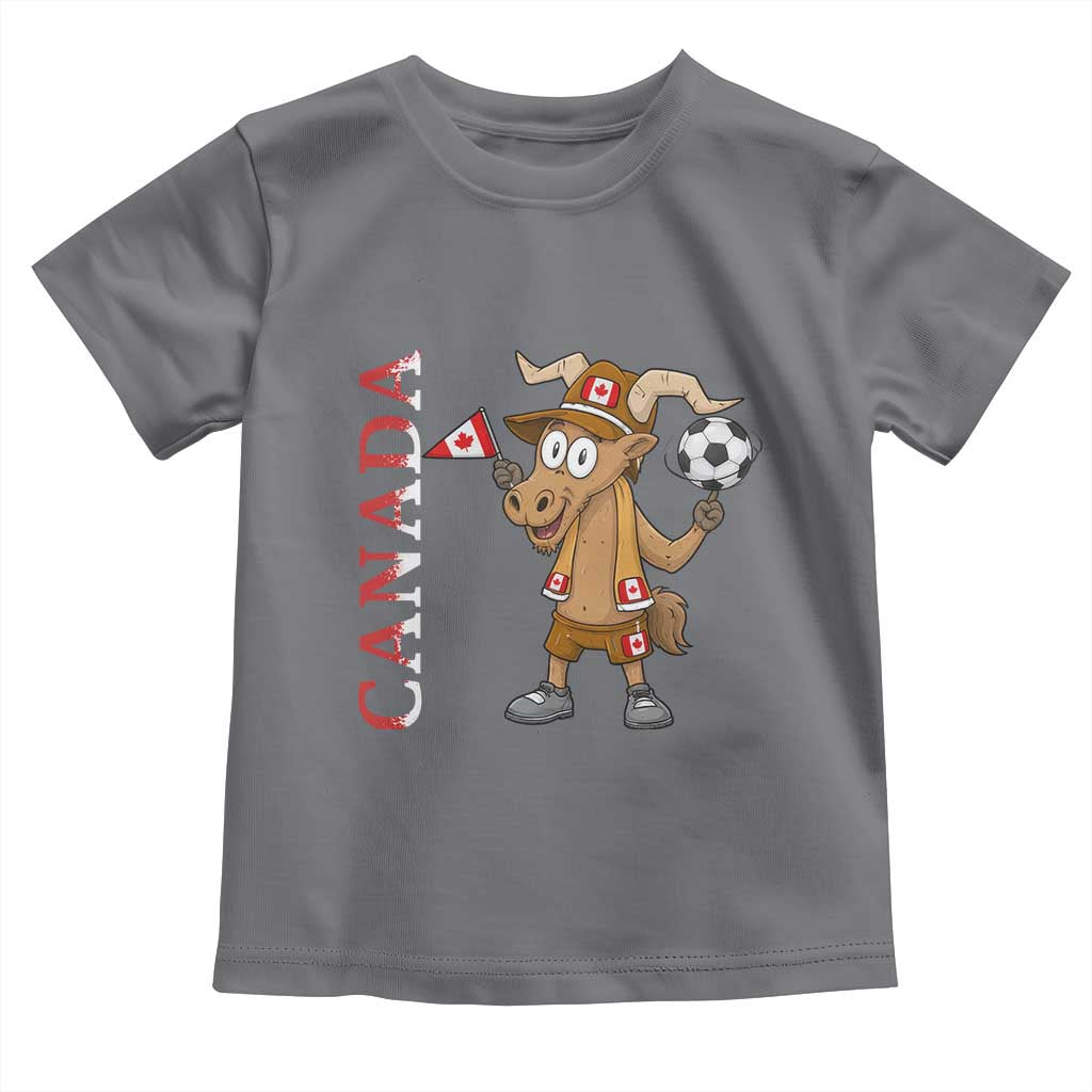 Proud Canada Soccer Moose Toddler T Shirt Canadian Football Fan TS12 Charcoal Print Your Wear