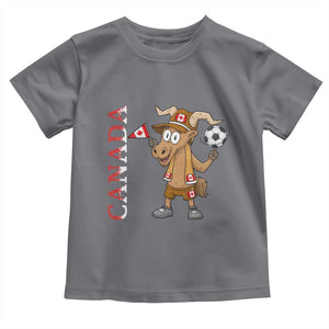Proud Canada Soccer Moose Toddler T Shirt Canadian Football Fan TS12 Charcoal Print Your Wear