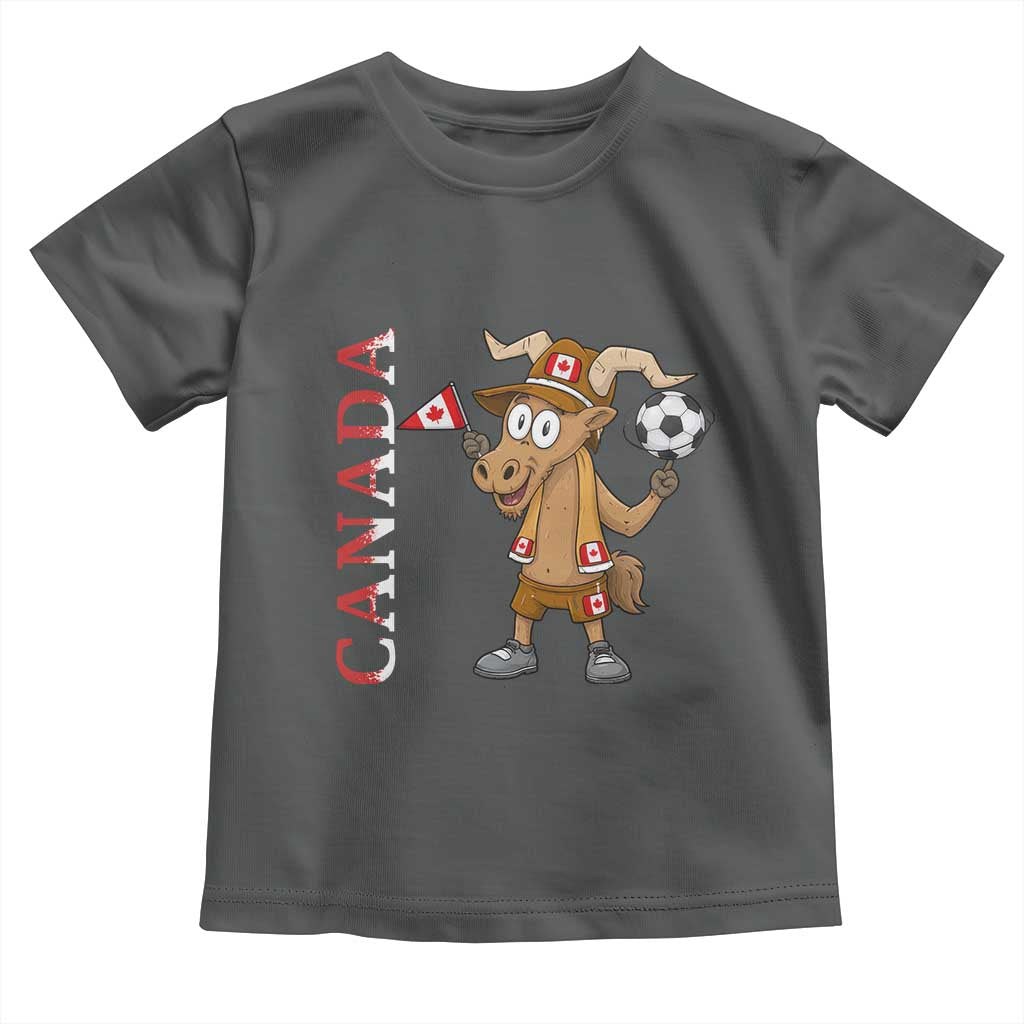 Proud Canada Soccer Moose Toddler T Shirt Canadian Football Fan TS12 Dark Heather Print Your Wear