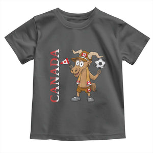 Proud Canada Soccer Moose Toddler T Shirt Canadian Football Fan TS12 Dark Heather Print Your Wear