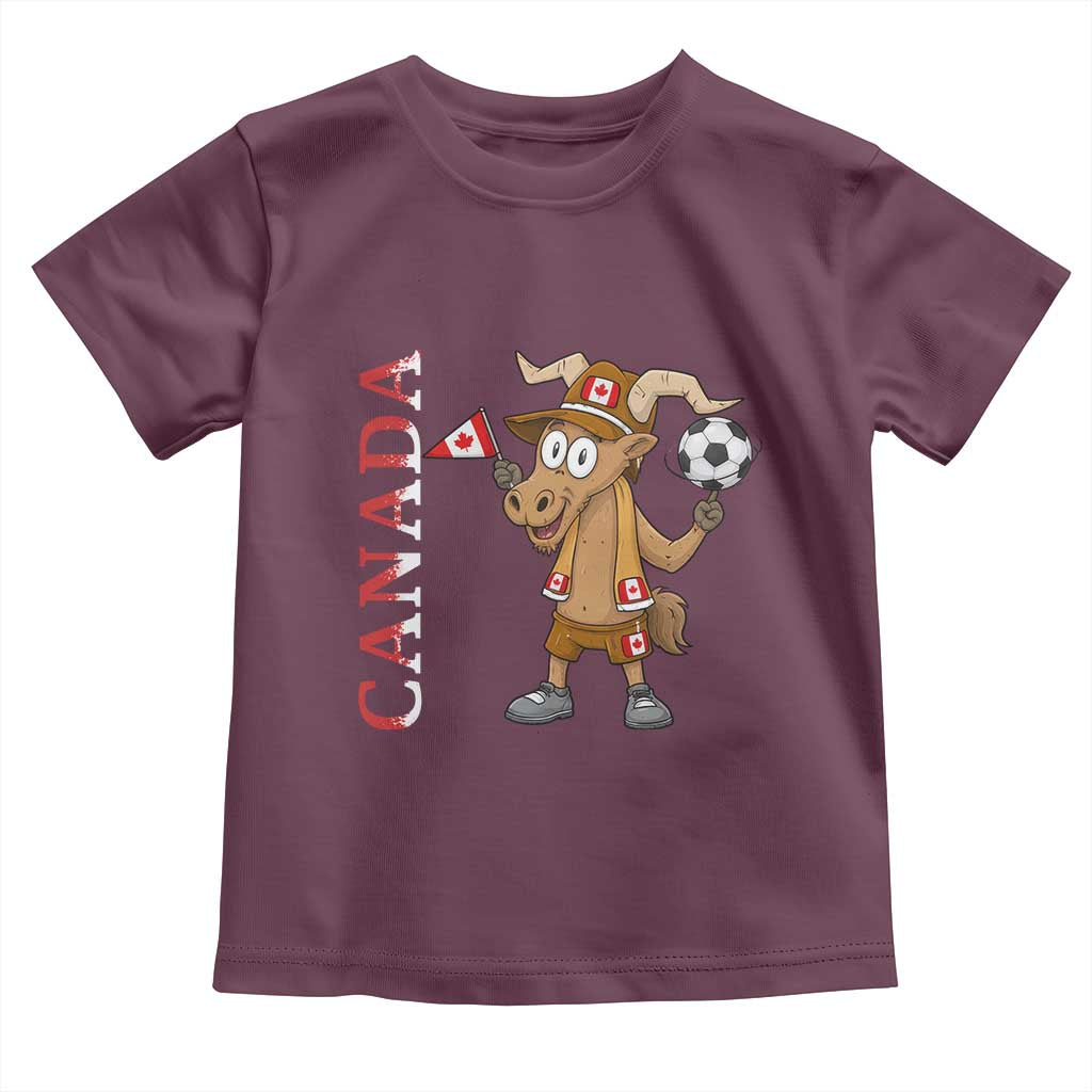 Proud Canada Soccer Moose Toddler T Shirt Canadian Football Fan TS12 Maroon Print Your Wear