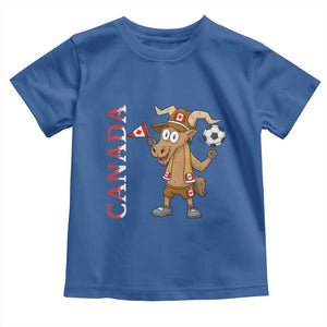 Proud Canada Soccer Moose Toddler T Shirt Canadian Football Fan TS12 Royal Blue Print Your Wear