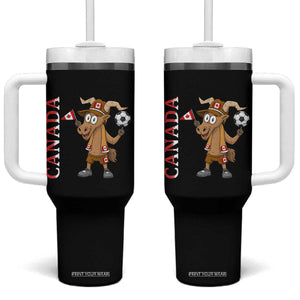 Proud Canada Soccer Moose Tumbler With Handle Canadian Football Fan TS12 One Size: 40 oz Black Print Your Wear