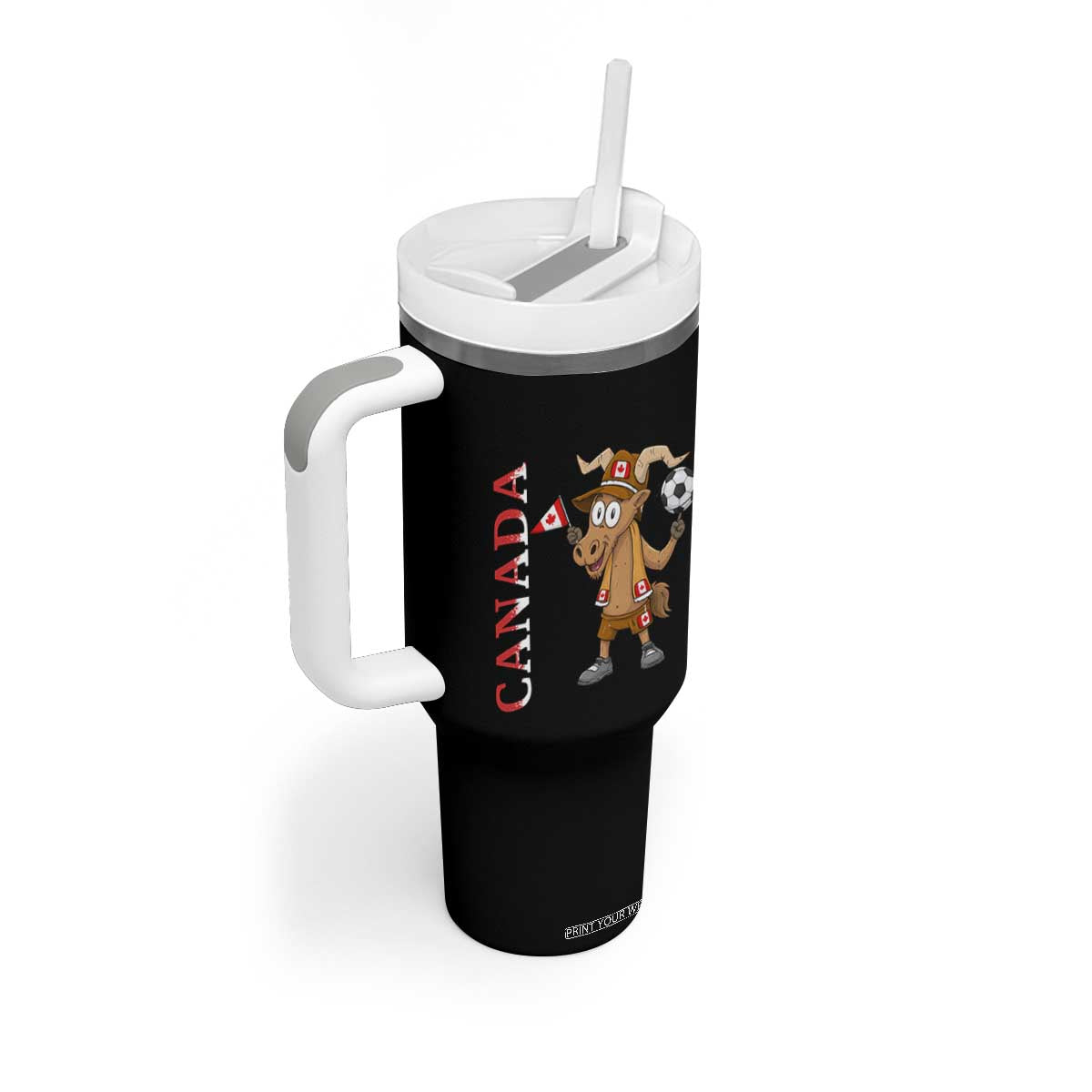 Proud Canada Soccer Moose Tumbler With Handle Canadian Football Fan TS12 Print Your Wear
