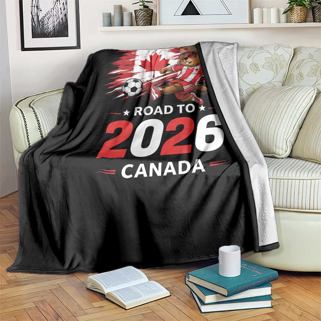 Proud Canada Soccer Beaver Throw Blanket Road To 2026 TS12 Print Your Wear