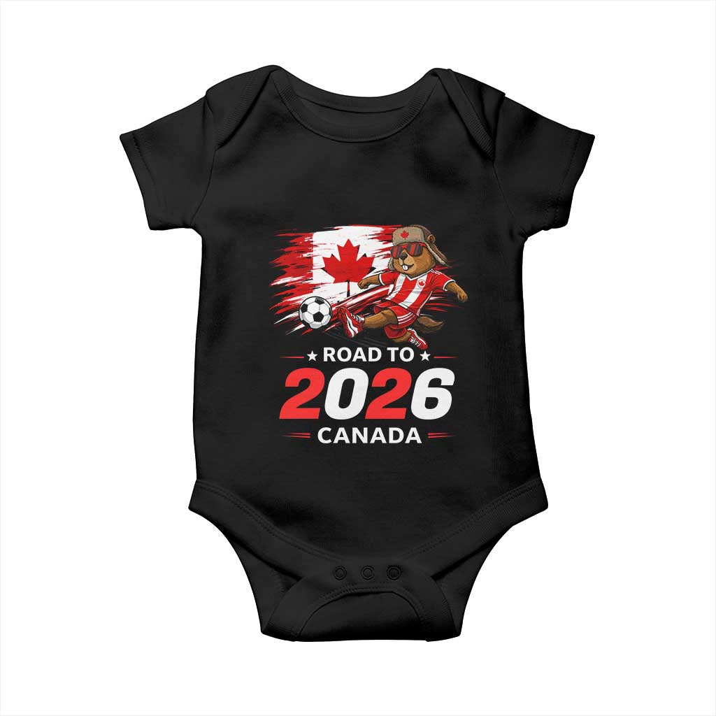 Proud Canada Soccer Beaver Baby Onesie Road To 2026 TS12 Black Print Your Wear