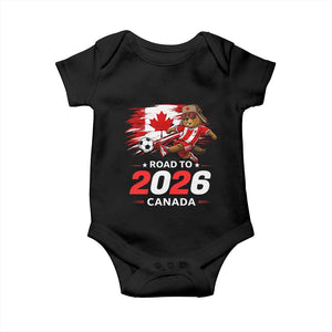 Proud Canada Soccer Beaver Baby Onesie Road To 2026 TS12 Black Print Your Wear