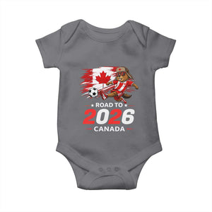 Proud Canada Soccer Beaver Baby Onesie Road To 2026 TS12 Charcoal Print Your Wear