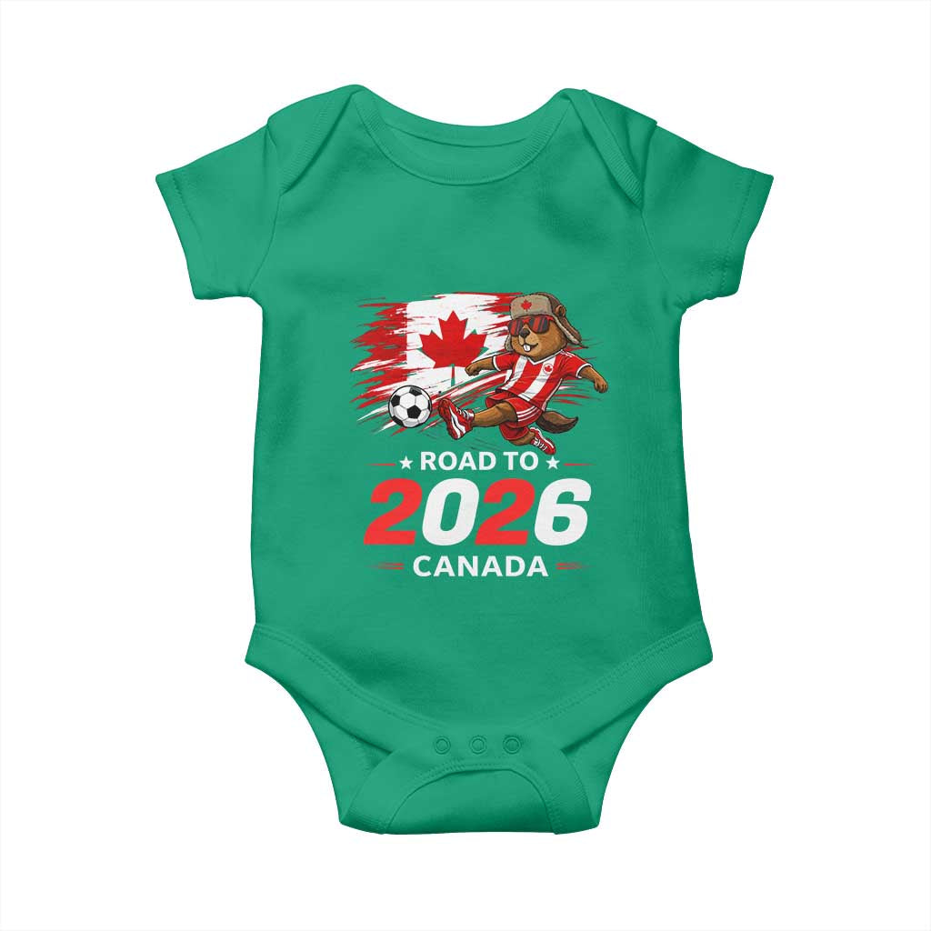 Proud Canada Soccer Beaver Baby Onesie Road To 2026 TS12 Irish Green Print Your Wear