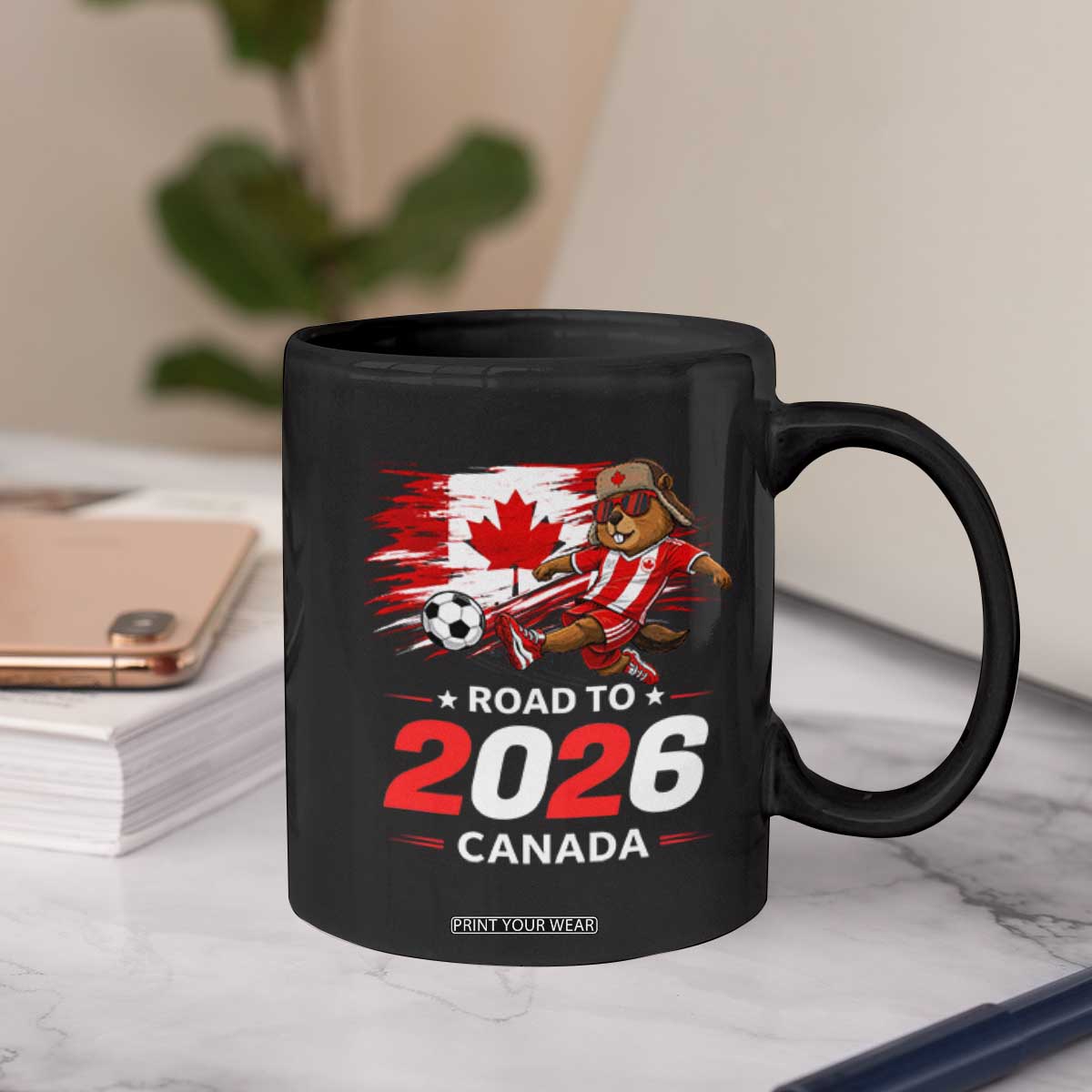 Proud Canada Soccer Beaver Coffee Mug Road To 2026 TS12 Print Your Wear