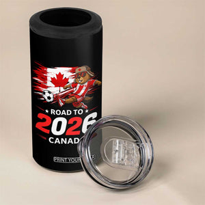 Proud Canada Soccer Beaver 4 in 1 Can Cooler Tumbler Road To 2026 TS12 Print Your Wear