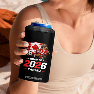 Proud Canada Soccer Beaver 4 in 1 Can Cooler Tumbler Road To 2026 TS12 Print Your Wear