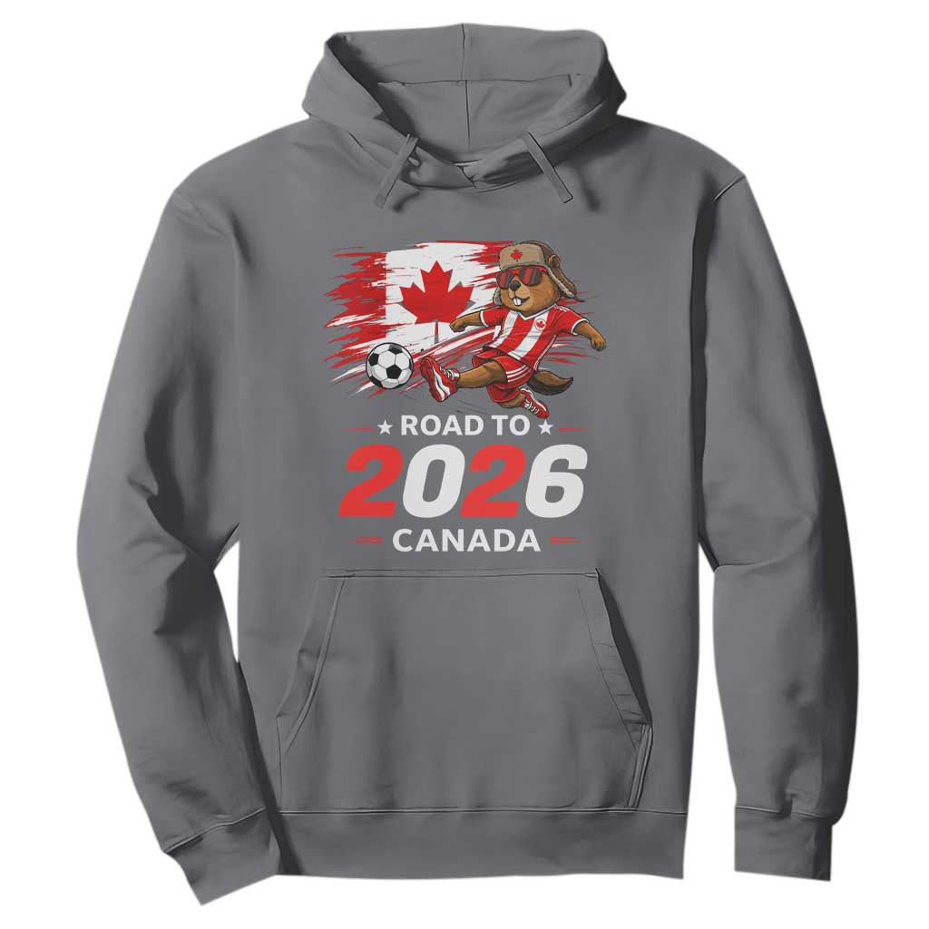 Proud Canada Soccer Beaver Hoodie Road To 2026 TS12 Charcoal Print Your Wear