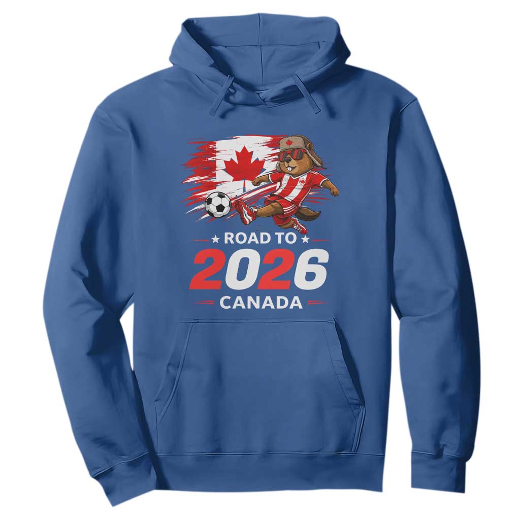 Proud Canada Soccer Beaver Hoodie Road To 2026 TS12 Royal Blue Print Your Wear