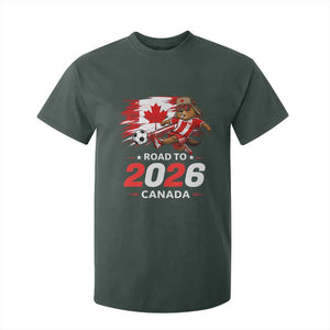 Proud Canada Soccer Beaver T Shirt For Kid Road To 2026 TS12 Dark Forest Green Print Your Wear