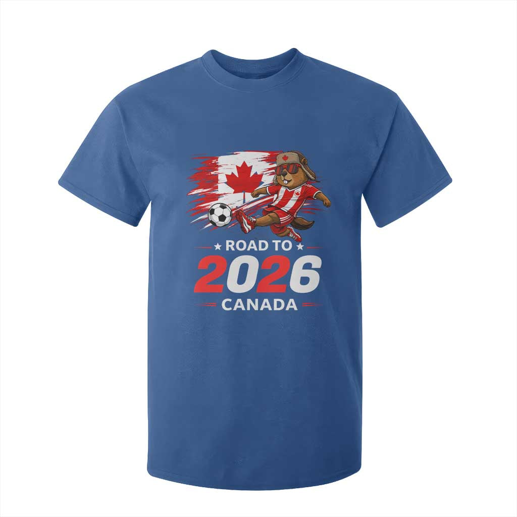 Proud Canada Soccer Beaver T Shirt For Kid Road To 2026 TS12 Royal Blue Print Your Wear