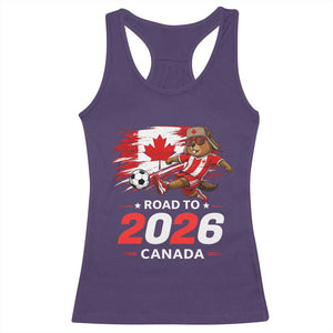 Proud Canada Soccer Beaver Racerback Tank Top Road To 2026 TS12 Purple Print Your Wear