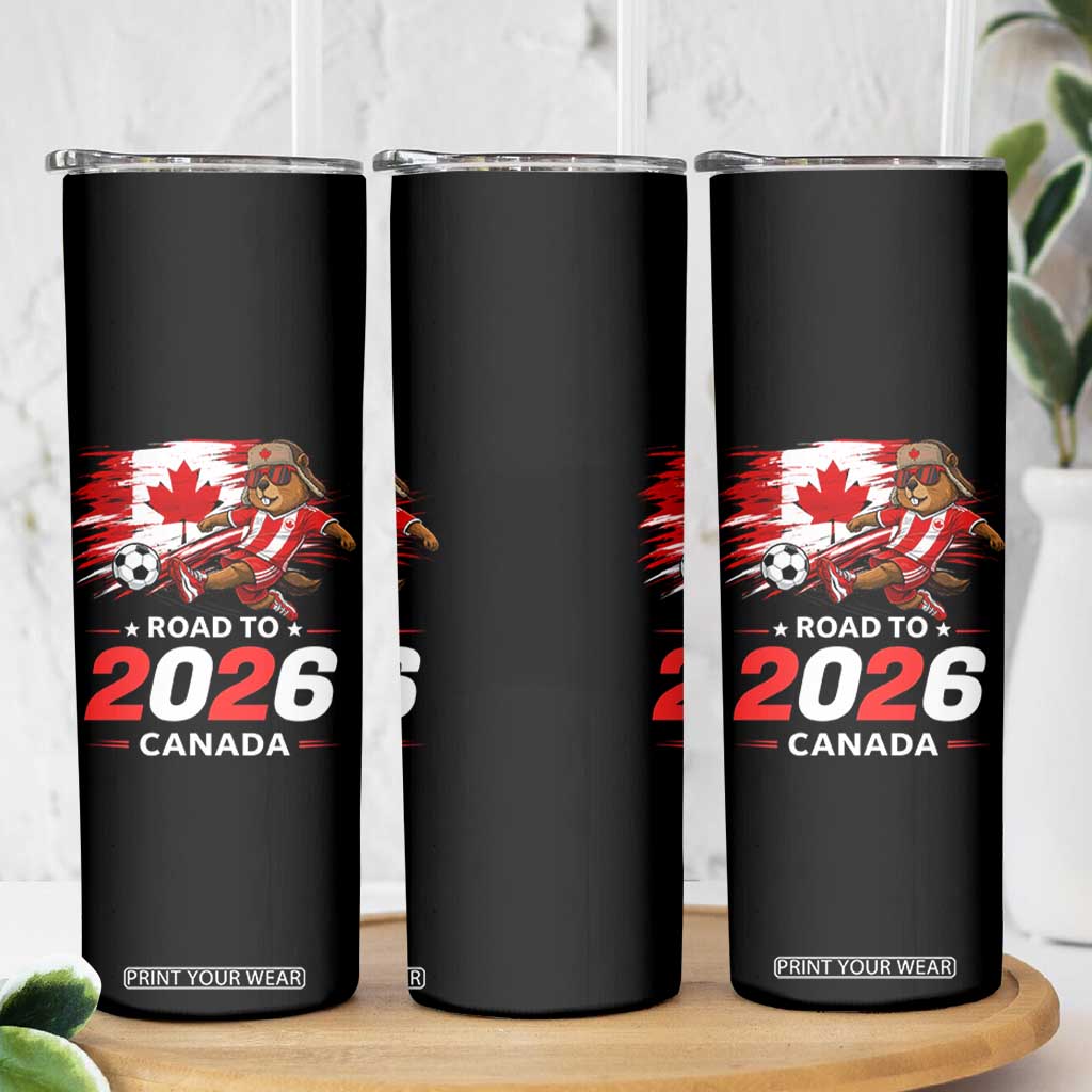 Proud Canada Soccer Beaver Skinny Tumbler Road To 2026 TS12 Print Your Wear