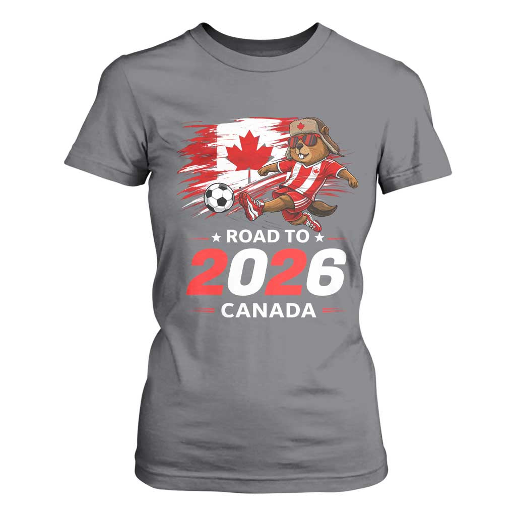 Proud Canada Soccer Beaver T Shirt For Women Road To 2026 TS12 Charcoal Print Your Wear
