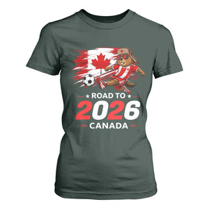 Proud Canada Soccer Beaver T Shirt For Women Road To 2026 TS12 Dark Forest Green Print Your Wear