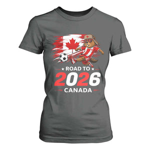 Proud Canada Soccer Beaver T Shirt For Women Road To 2026 TS12 Dark Heather Print Your Wear
